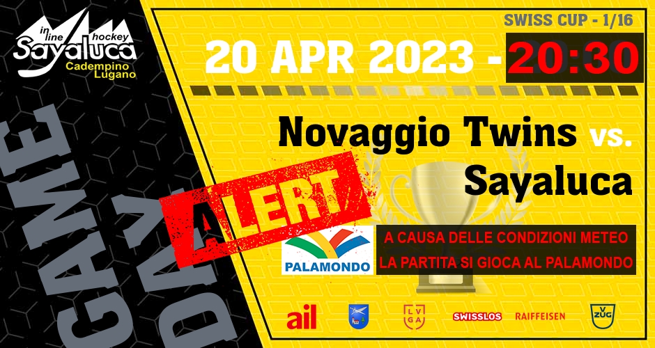 Coppa CH 1/6, causa meteo, partita al Palamondo alle 20:30